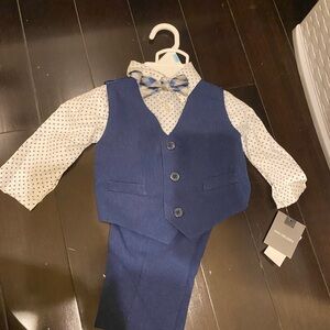 Van Heusen Kids Navy Blue Vest and Bow Tie Set